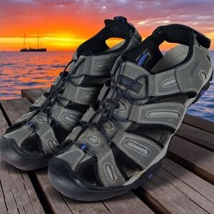 Brown Oak Sandals Mens Sz 13 Gray Walking Boating Hiking Outdoors Waterproof